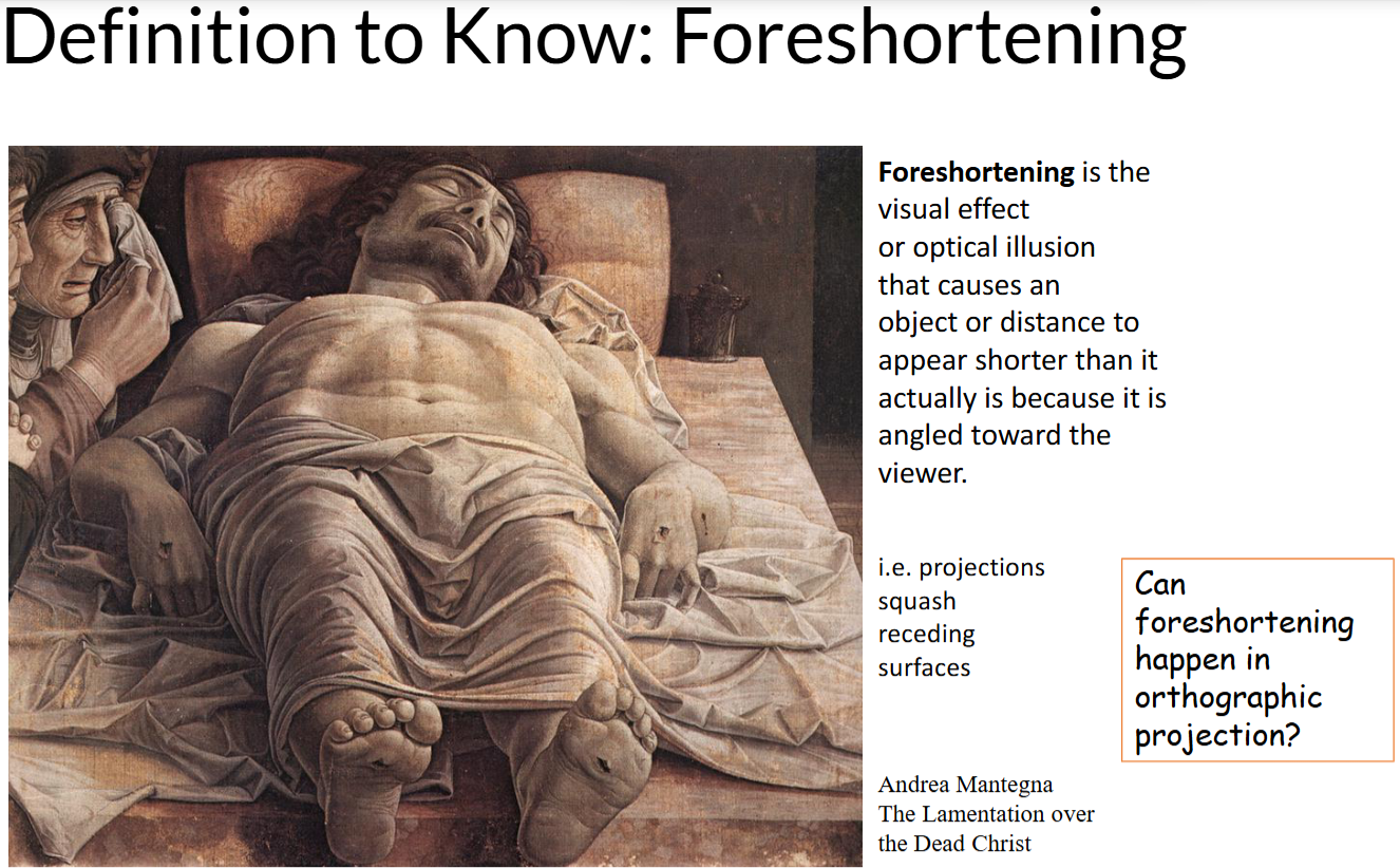 CS418 slide defining foreshortening